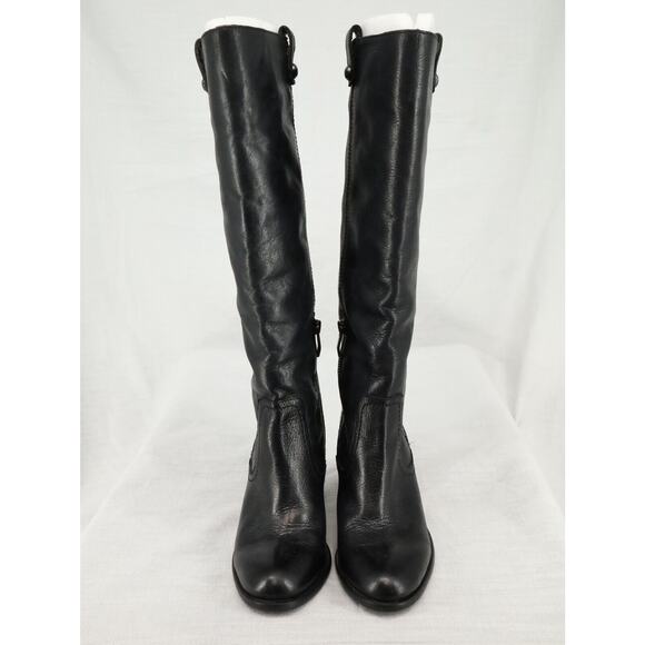 Vince Camuto Boots Womens 5.5 Black Leather Knee High Block Heel Riding - Picture 6 of 14